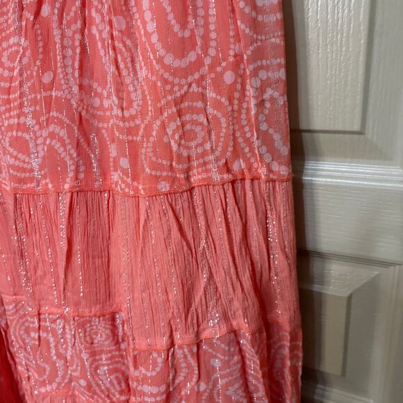 Pierre Cardin Pink Coral Shimmer Skirt Flowy - Picture 6 of 7